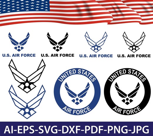 U.S. Air Force Logo Svg Vector, Cricut Ready (Digital Download)