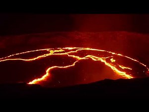 Time-lapse / Lava Lake Ethiopia Erta Ale volcano at Danakil Depression
