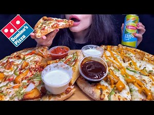 ASMR DOMINO’S CHEESE BURST + CHICKEN PIZZA MUKBANG (No Talking) EATING SOUNDS