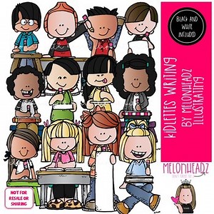 Kidlettes Writing clip art, Writers clip art COMBO PACK