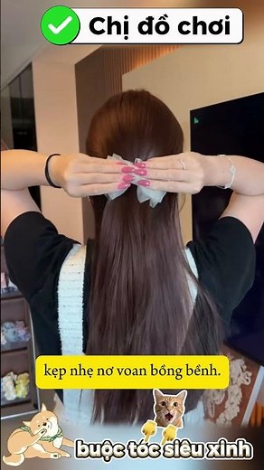 Cách tạo kiểu tóc búi nửa đầu dễ nhất #hairstyle #hairtutorial #mẹohay