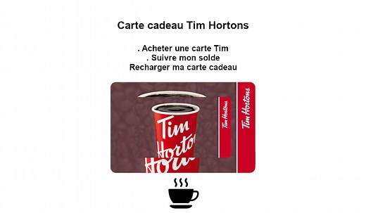 Achat et utilisation de la carte cadeau Tim Hortons