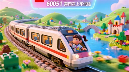 🚂【高清】LEGO 高速客运列车 60051 | 第四次上车试验   乘客侧视窗全景 🎬