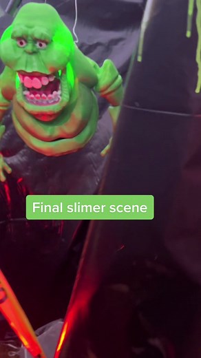 3D Printed Slimer in Haunted Maze with Motion Activated Blower