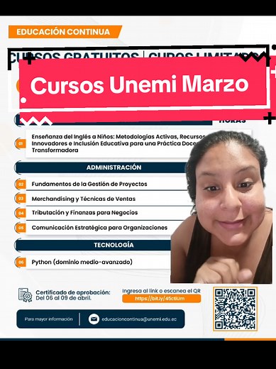 Cursos de Educación Continua en UNEMI para Marzo