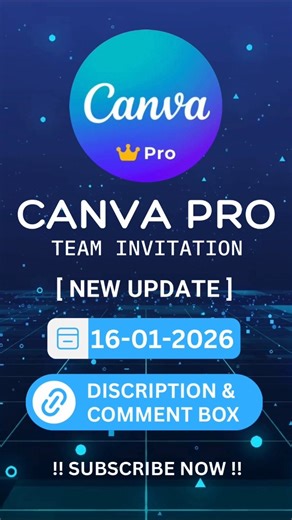 Canva Pro Team Invite Link Today | 16-01-2026 | Canva Pro New Team Updated Today !! #canva