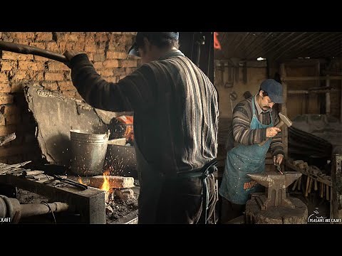 Blacksmith Making a Horse Shoe