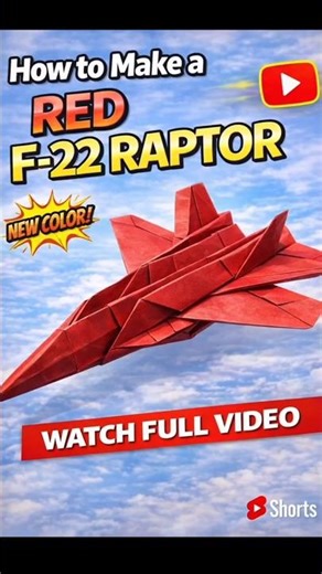 I made a RED Paper F-22 ✈️