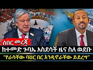 ከተመድ አስደሳች ዜና ስለ ወደቡ | " ባህር በር እንዲኖራቸው ይደረግ " @HuluDaily - ሁሉ ዴይሊ