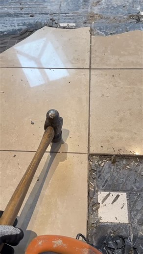 Tile Easy on Instagram: "The difference between a solid and a not so solid laid tile. #tiler #tilingfail #renovations #nottingham"