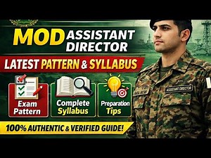MOD Assistant Director Test 2026 | Latest Paper Pattern & Complete Syllabus (100% Verified)