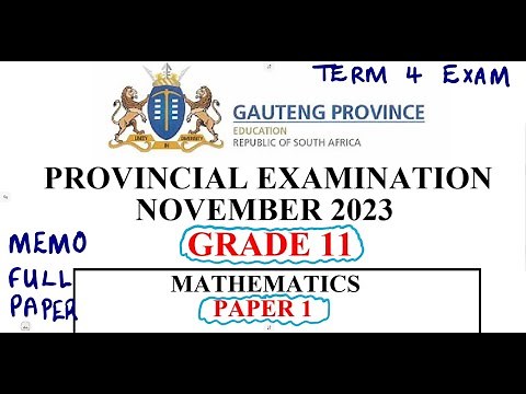 Mathematics Grade 11 November 2023 Paper 1 Memo Full Paper Term 4 Exam ‪@mathszoneafricanmotives‬