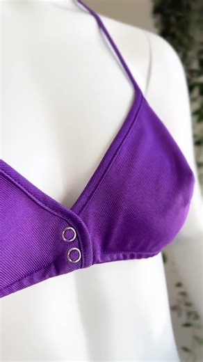 Vintage 1970s Bikini | 70s Purple Two Piece Swimsuit Solid Color Halter Bra Low Rise Bikini Bottoms Bathing Suit (x-small/small) - Etsy UK
