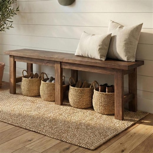 Farmhouse Entryway Bench, Reclaimed Rustic Wood Bench, Handmade Wooden Accent Bench, Hallway Bedroom Decor, Rustic Home Furniture - Etsy