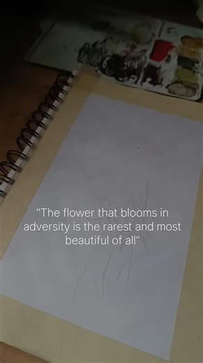 Aren on Instagram: "@nicoaleeettt sent me this quote and trusted me to interpret it through my own style. I painted a single red flower growing among broken rocks because adversity never looks gentle. It’s heavy, rough, and lonely. While painting this, I realized that beauty isn’t about perfect conditions, it’s about choosing to grow anyway. This piece reminded me that surviving the hard ground already makes you rare. Thank you, Alyssa, for sending this quote and letting me sit with it, feel it,