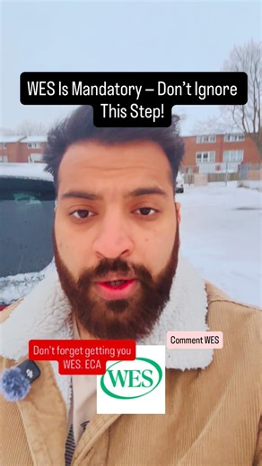 Nitish kumar on Instagram: "📌 WES / ECA is one of the MOST important steps for your Canadian PR journey. Before submitting any PR file, you MUST get your education evaluated by an approved organization like WES. This is an information-based video to help you understand the process correctly. Start your ECA early — it can save you months in your PR timeline. 🇨🇦✨ 💬 Comment “ECA” below and you will receive a complete PDF guide — including how to apply, required documents, timelines, and step-by