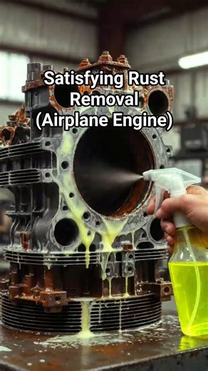 Satisfying Rust Removal on a Airplane | Neon Yellow Foam Restoration in a Workshop