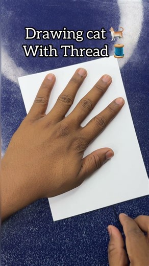 Drawing cat 🐈 with Thread 🧵 #art #fun #shorts