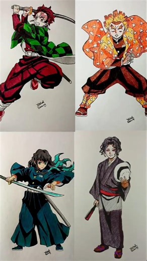 Demon slayer character speed drawing #anime #drawing #howtodraw #stickman #demonslayer #art