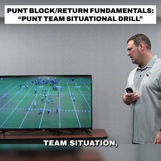 Punt Team Situational Drill Punt Block-Return Fundamentals and Practice Structure -Split into 2 groups to maximize reps -The drill work is set up in pods -This drill puts several skills together -Working attack, get off, and transition, avoid zone, finish Patrick Dougherty, Special Teams Coordinator, Texas A&M #GlazierClinics | Glazier Clinics