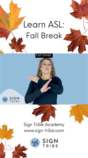 🤟🏻 Learn how to sign the seasonal breaks within a school year! In this video, you'll learn how to sign "Fall/Autumn Break" in American Sign Language. Note that there are variations when signing the word "BREAK". Sign Tribe offers a faster, multi-sensory learning approach with the combination of visual and auditory learning. Most traditional ASL courses are visual and may not provide explanations when auditory supports may needed because some signs are tricky and may need clarification that you