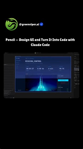 AI & Tech Innovations on Instagram: "Pencil — Design UI and Turn It Into Code with Claude Code Description: Pencil is an AI-assisted design tool that brings UI design directly into your development environment, merging visual design and production code into one seamless workflow. Instead of using separate design tools and exporting assets into code, Pencil provides an infinite vector canvas inside IDEs like VS Code or Cursor where you can design, refine, and generate real UI code with help from 