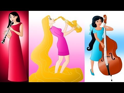 🎺Disney Princesses with Instruments🎸