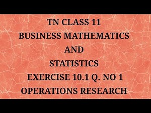 TN 11 Business maths chapter 10 exercise 10.1 question number 1