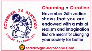 November 26 Zodiac (Sagittarius) Horoscope Birthday Personality and Lucky Things | ZSH