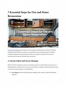 7 Essential Steps for Fire and Water Restoration - SlideServe