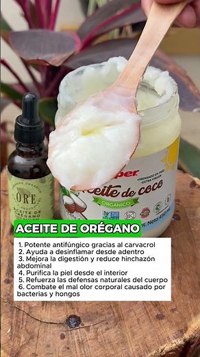 Cándida, aceite de coco con aceite de orégano