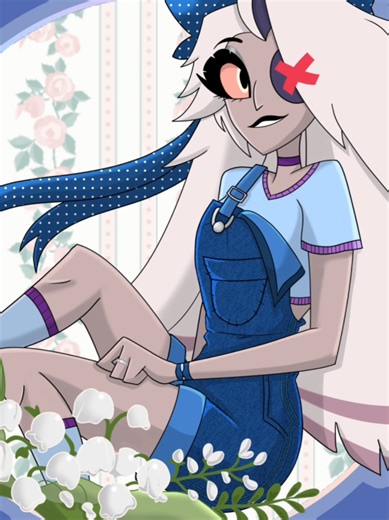 Design 1 for my new HH spring keychain series! 🌼 #hazbinhotel #hazbinhotelfanart #hazbinhotelart #vaggie #vaggiehazbinhotel