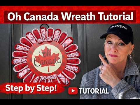 How to Make an Oh Canada Ribbon Wreath 🇨🇦 | Easy Step-by-Step Tutorial | Kit018-26