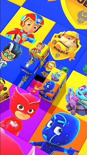 Paw Patrol with Pk Masks | 3D Box animation #pjmasks #pawpatrol