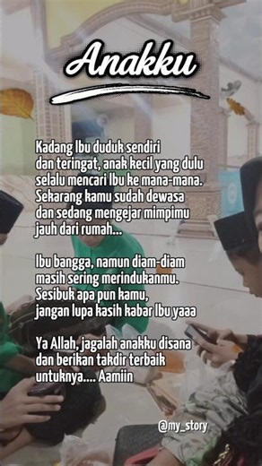 Kasih ibu kepada anak-anaknya 😭 #quotes #doaibu #rinduanakku #fypシ゚viral