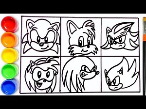 Drawing and Coloring Sonic The Hedgehog Characters | Sonic, Amy, Knuckles, Tails, Shadow | Sonic 3