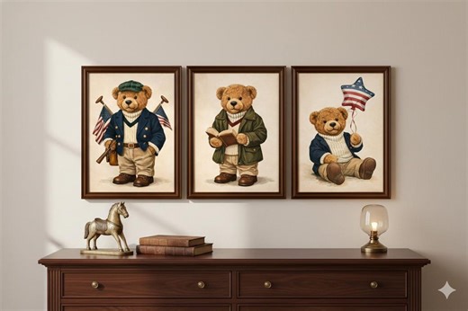 Polo Bear Nursery Art, Old Money Baby Boy Room Decor, Preppy Equestrian Gallery Wall Set, Personalized Monogram Prints, Digital Download - Etsy