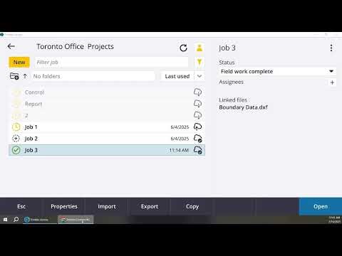 Can-Learn : Transfert d'un fichier CSV de Trimble Access vers Trimble Connect
