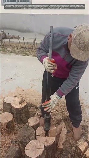 Homemade wood-splitting gadget