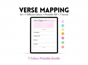 Verse Mapping, Bible Mapping, Bible Studies, Beginner's Bible Studies, A4 Journaling, Journaling Bible Verse's, Study Bible - Etsy