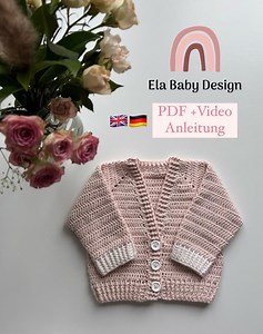 Crochet Baby Jacket Instructions PDF   Video - Suitable for Beginners! - Etsy