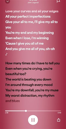 All of Me - John Legend Lyrics Video
