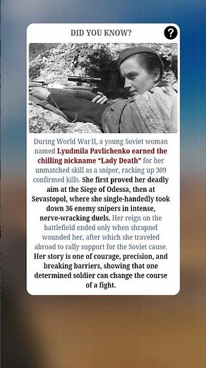 The Deadliest Female Sniper In World War II? 🎯🔥