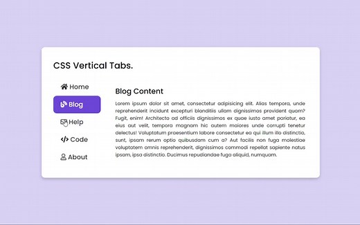 如何使用HTML和CSS创建选项卡 垂直标签设计