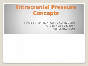 Intracranial Pressure Concepts - SlideServe