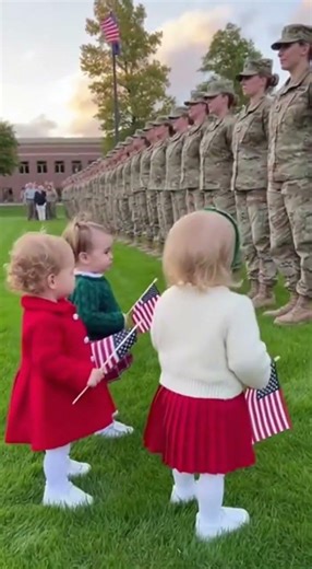 “Mommy… We Miss You!” 3 Little Girls Run to Their Soldier Mom ❤️🇺🇸#MilitaryMom#FamilyReunion#funny