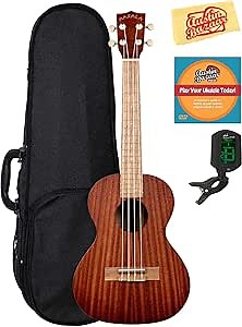 Kala MK-T Makala Tenor Ukulele Bundle with Case, Clip-On Tuner, Austin Bazaar Instructional DVD, and Polishing Cloth