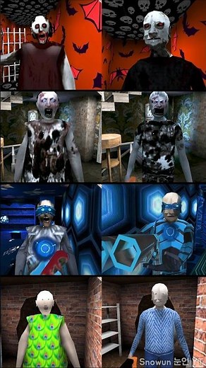 Granny vs Grandpa | Granny 3 Vampire vs Slendrina's Mom vs Cyborg vs Modern House #Shorts
