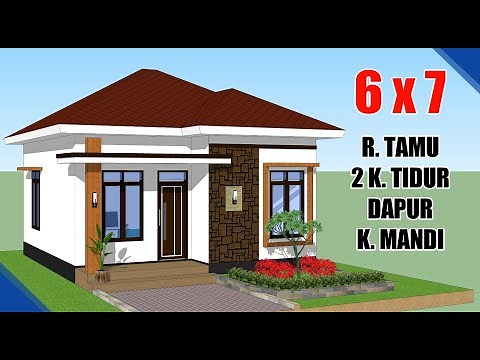 Desain Rumah Minimalis Sederhana 6x7 Meter dengan 2 Kamar tidur