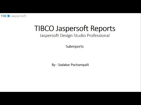 027 | BI - Jaspersoft Reports | Subreports in Jaspersoft Design Studio